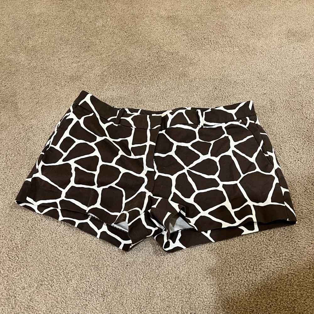 Michael Kors Giraffe Print Brown and White Women's Shorts